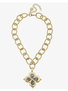 Susan Shaw Labradorite Clover Necklace